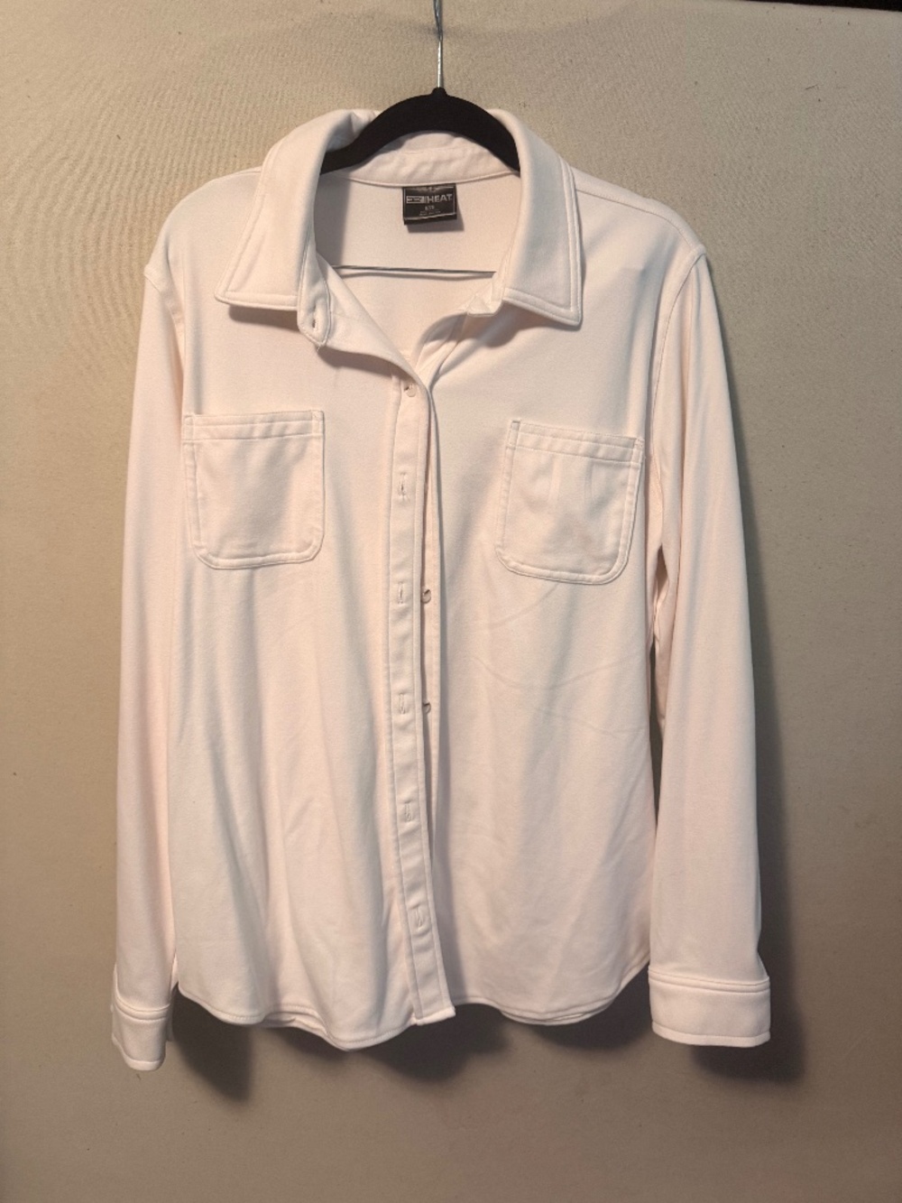 White Super soft, cozy 32 Heat fleece button up - women's medium.